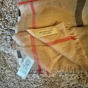 Burberry giant check print wool & silk scarf